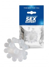 Эластичное эрекционное кольцо с двумя рядами шариков - Sex Expert - в Челябинске купить с доставкой