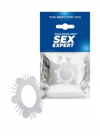 Эластичное эрекционное кольцо с шипиками и шариками - Sex Expert - в Челябинске купить с доставкой