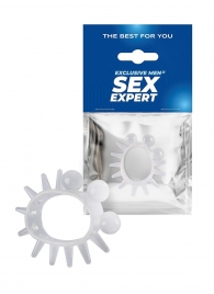 Эластичное эрекционное кольцо с шариками и лучами - Sex Expert - в Челябинске купить с доставкой