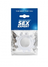 Прозрачное эрекционное кольцо со стимулирующими шариками - Sex Expert - в Челябинске купить с доставкой