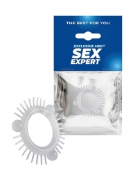 Эластичное эрекционное кольцо с 3 шариками и шипами - Sex Expert - в Челябинске купить с доставкой