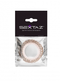 Эрекционное кольцо с бежевыми «ресничками» - Sextaz - в Челябинске купить с доставкой