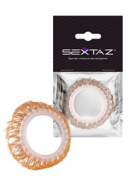 Эрекционное кольцо с бежевыми «ресничками» - Sextaz - в Челябинске купить с доставкой