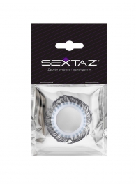 Эластичное эрекционное колечко с черными «ресничками» - Sextaz - в Челябинске купить с доставкой