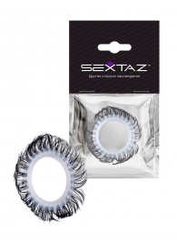 Эластичное эрекционное колечко с черными «ресничками» - Sextaz - в Челябинске купить с доставкой