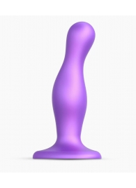 Фиолетовая насадка Strap-On-Me Dildo Plug Curvy size M - Strap-on-me - купить с доставкой в Челябинске