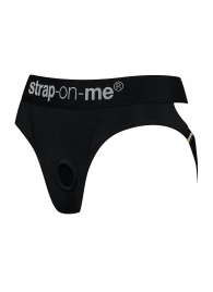 Черные трусики для насадок Heroine Lingerie Harness - size XL - Strap-on-me - купить с доставкой в Челябинске