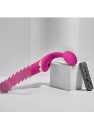 Ярко-розовый безремневой страпон Multi Orgasm Bendable Strap-On size XL с клиторальной стимуляцией - Strap-on-me - купить с доставкой в Челябинске