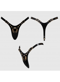 Черный пояс для фиксации насадок Strap-On-Me Leatherette Harness Fabulous - Strap-on-me - купить с доставкой в Челябинске