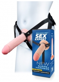 Мужской полый страпон на регулируемых ремешках - 22 см. - Sex Expert - купить с доставкой в Челябинске