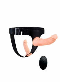 Женский страпон с 2 насадками, вибрацией и пультом ДУ - Erowoman-Eroman - купить с доставкой в Челябинске