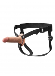 Телесный пустотелый фаллопротез 5’’ Hollow Silicone Strap-On - 14 см. - Pipedream - купить с доставкой в Челябинске