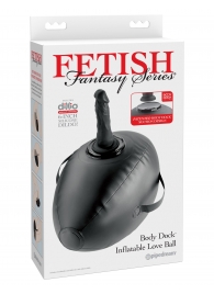Черный надувной мяч с платформой для фиксации дилдо Body Dock Inflatable Love Ball - Pipedream - купить с доставкой в Челябинске