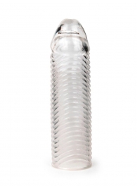 Прозрачная закрытая насадка на пенис с ребрышками - 16 см. - Sex Expert - в Челябинске купить с доставкой