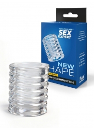 Прозрачная сквозная насадка на пенис с ребрышками - Sex Expert - в Челябинске купить с доставкой