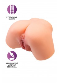 Телесный реалистичный мастурбатор-полуторс с 2 любовными входами - No Name - в Челябинске купить с доставкой