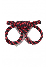 Черно-красные наручники-оковы ’’Узел-омега’’ из хлопковой веревки - Pecado - купить с доставкой в Челябинске