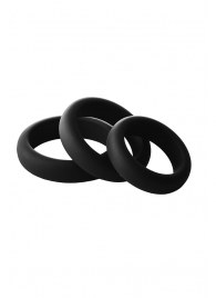 Набор из 3 черных эрекционных колец Smooth Silicone Cockring Pack - Dream Toys - в Челябинске купить с доставкой