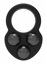 Черное эрекционное кольцо с утяжелителями - Dream Toys - в Челябинске купить с доставкой
