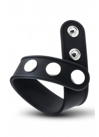 Черное эрекционное кольцо на кнопках - Blush Novelties - в Челябинске купить с доставкой