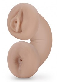 Телесный люминесцентный двусторонний мастурбатор Tasha - Blush Novelties - в Челябинске купить с доставкой