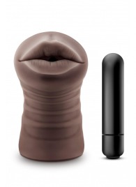 Коричневый мастурбатор-ротик Krystal Vibrating Masturbator - Blush Novelties - в Челябинске купить с доставкой