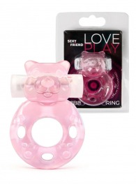 Розовое эрекционное виброкольцо в форме мишки - 1137 - в Челябинске купить с доставкой