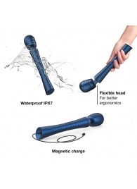 Синий вибромассажёр с насадками Man.wand Edgy - Manwan - в Челябинске купить с доставкой