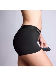 Черные трусики-боксеры для фиксации насадок Strap-on-me Harness Lingerie Allure - size S - Strap-on-me - купить с доставкой в Челябинске