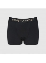 Черные трусики-боксеры для фиксации насадок Strap-on-me Harness Lingerie Allure - size L - Strap-on-me - купить с доставкой в Челябинске
