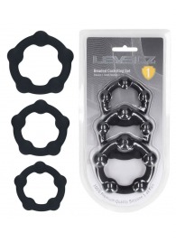 Набор из 3 эрекционных колец Beaded Silicone Cockring Set - Shots Media BV - в Челябинске купить с доставкой