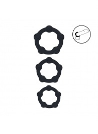 Набор из 3 эрекционных колец Beaded Silicone Cockring Set - Shots Media BV - в Челябинске купить с доставкой