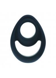 Черное эрекционное кольцо Double Ergo Silicone Cockring - Shots Media BV - в Челябинске купить с доставкой