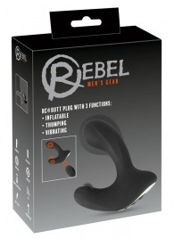 Черная анальная вибропробка с функцией расширения RC Butt Plug with 3 functions - Orion - в Челябинске купить с доставкой