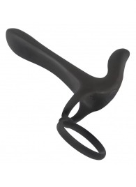 Черная насадка на член с вибрацией Couple’s Vibrator - Orion - в Челябинске купить с доставкой