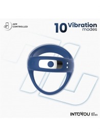 Синее интерактивное эрекционное виброкольцо Rank - Intoyou - в Челябинске купить с доставкой