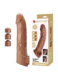 Карамельный фаллоудлинитель с подхватом мошонки Silas - 26 см. - Baile - в Челябинске купить с доставкой
