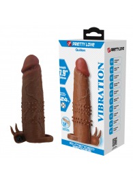 Коричневая насадка на пенис Quillon - 20 см. - Baile - в Челябинске купить с доставкой