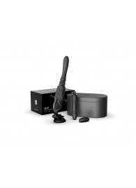 Черная секс-машина с функцией нагрева, насадками и присоской Sesh - Zalo - купить с доставкой в Челябинске