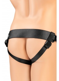 Телесный фаллопротез на черных ремнях Conall - 15 см. - ToyFa - купить с доставкой в Челябинске