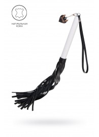 Плеть с белой рукоятью и чёрными хлыстами - 50 см. - Pecado - купить с доставкой в Челябинске