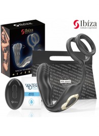 Черная анальная пробка с вращением и эрекционными кольцами - Ibiza - в Челябинске купить с доставкой