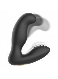 Черный вибромассажер простаты с ротацией и пультом ДУ - Ibiza - в Челябинске купить с доставкой