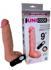 Фаллическая насадка Харнесс UNICOCK 9  с вибрацией - 24 см. - LOVETOY (А-Полимер) - купить с доставкой в Челябинске