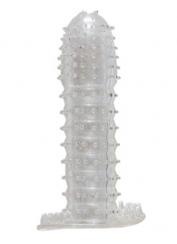 Гелевая прозрачная насадка c шипами - 12 см. - Toyfa Basic - в Челябинске купить с доставкой