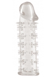 Гелевая прозрачная насадка с шипами - 12 см. - Toyfa Basic - в Челябинске купить с доставкой