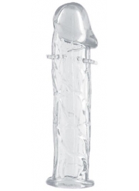 Гладкая прозрачная насадка с усиками под головкой - 12,5 см. - Toyfa Basic - в Челябинске купить с доставкой