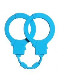Голубые силиконовые наручники Stretchy Cuffs Turquoise - Lola Games - купить с доставкой в Челябинске