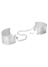 Серебристые наручники-браслеты Desir Metallique Handcuffs - Bijoux Indiscrets - купить с доставкой в Челябинске