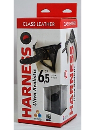 Насадка-фаллоимитатор на кожаных трусиках Harness Ultra Realistic 6,5  - 18,5 см. - LOVETOY (А-Полимер) - купить с доставкой в Челябинске